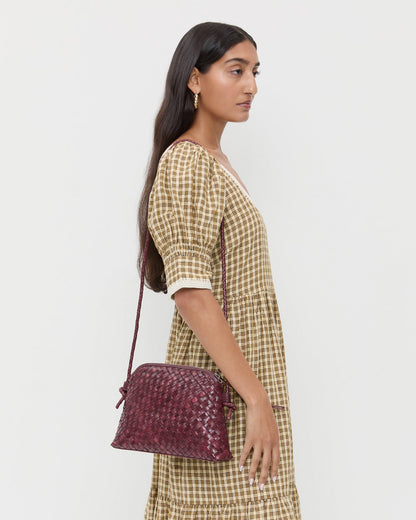 Loeffler Randall Best Price - Mallory Maroon Woven Leather Crossbody
