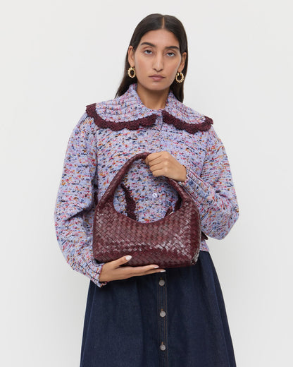 Loeffler Randall Trending - Mercer Maroon Woven Shoulder Bag
