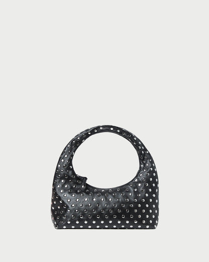 Loeffler Randall Featured - Mercer Black/Silver Leather Shoulder Bag