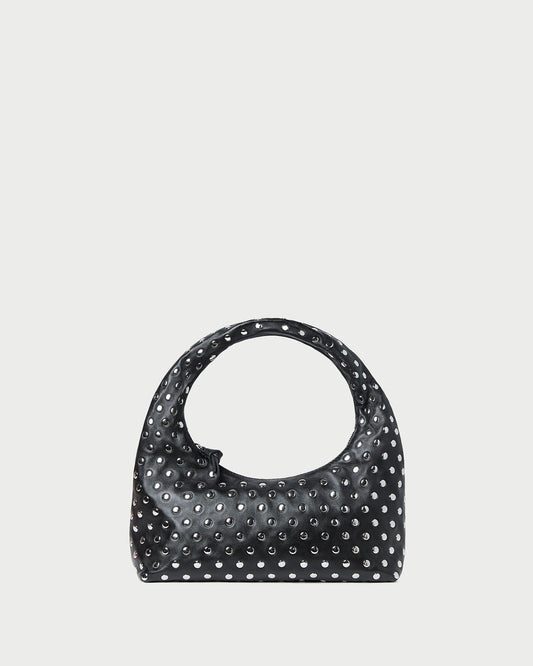 Loeffler Randall Featured - Mercer Black/Silver Leather Shoulder Bag