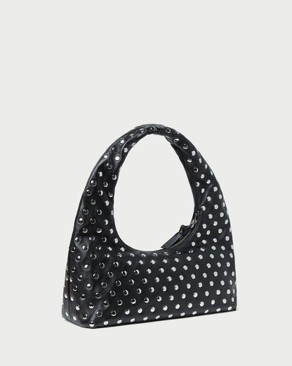 Loeffler Randall Featured - Mercer Black/Silver Leather Shoulder Bag