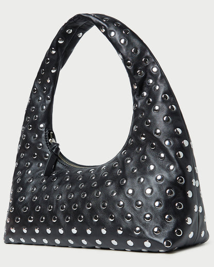 Loeffler Randall Featured - Mercer Black/Silver Leather Shoulder Bag