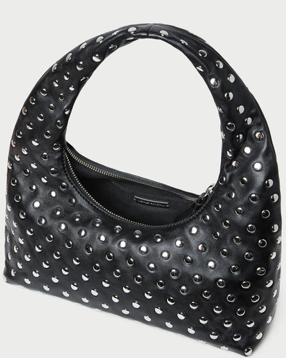 Loeffler Randall Featured - Mercer Black/Silver Leather Shoulder Bag