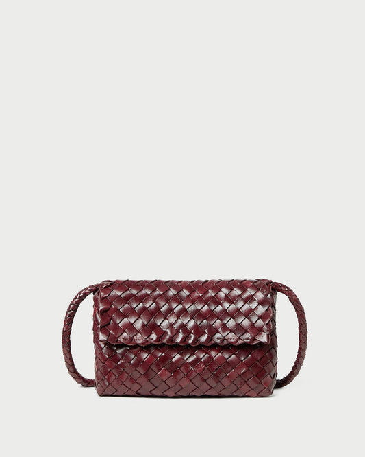 Loeffler Randall Value - Vinnie Maroon Woven Leather Crossbody
