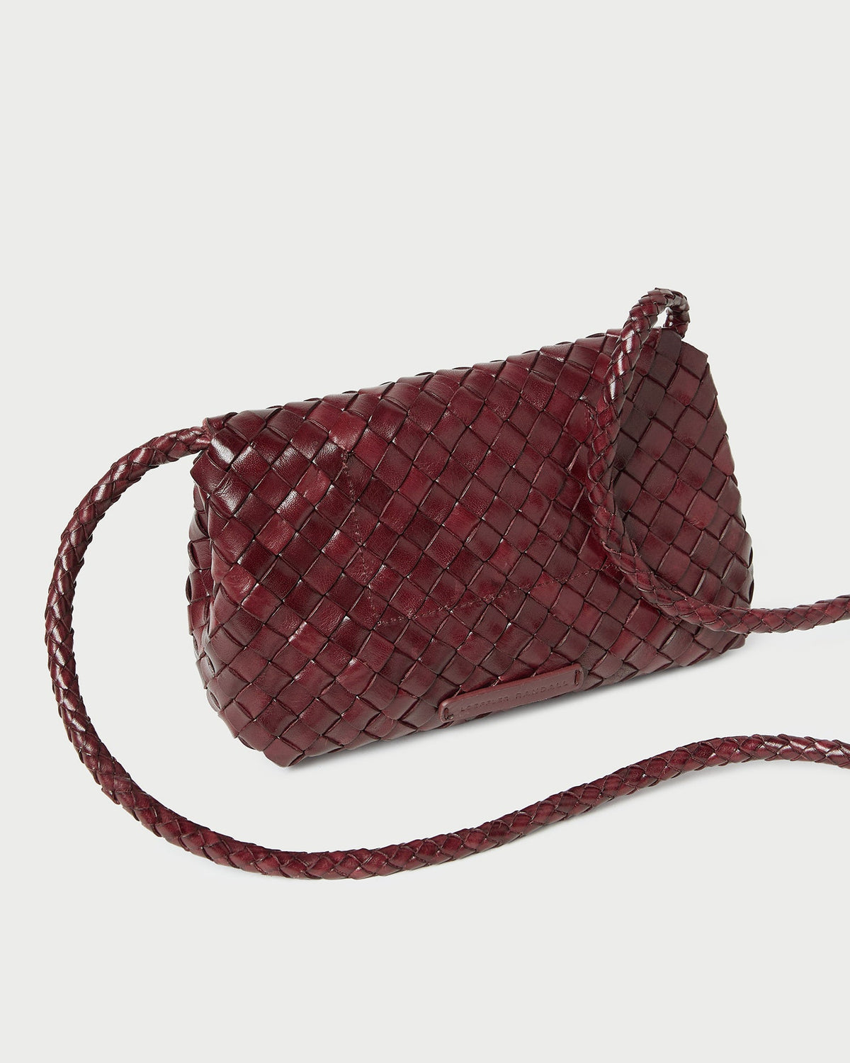 Loeffler Randall Value - Vinnie Maroon Woven Leather Crossbody