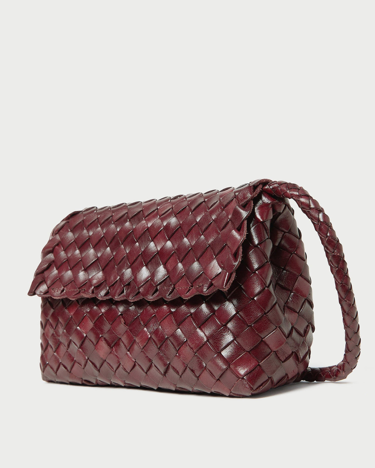 Loeffler Randall Value - Vinnie Maroon Woven Leather Crossbody