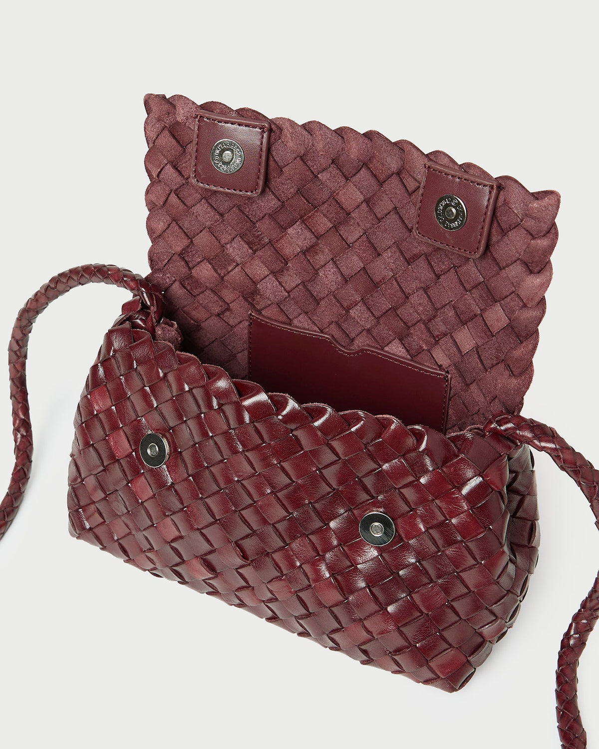 Loeffler Randall Value - Vinnie Maroon Woven Leather Crossbody