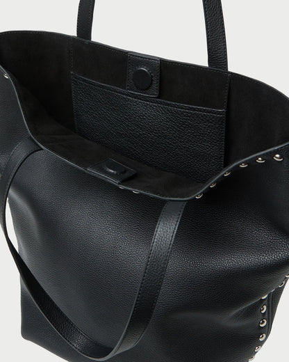 Loeffler Randall Hot Sale - Walker Black/Silver Leather Tote