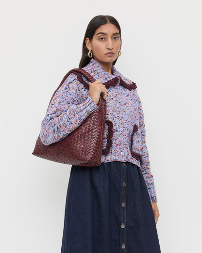 Loeffler Randall Great Value - Willow Maroon Woven Hobo Bag