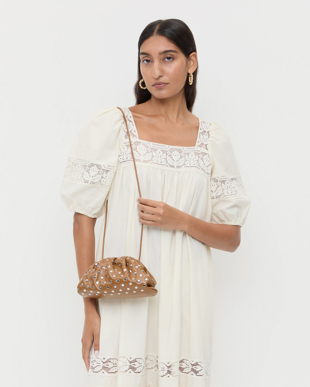 Loeffler Randall New - Bailey Safari/Silver Leather Dome Clutch