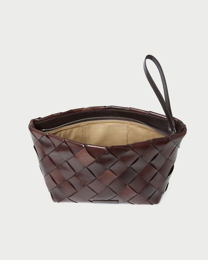 Loeffler Randall Latest - Melina Chocolate Woven Leather Clutch