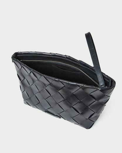Loeffler Randall Exclusive - Melina Black Woven Leather Clutch