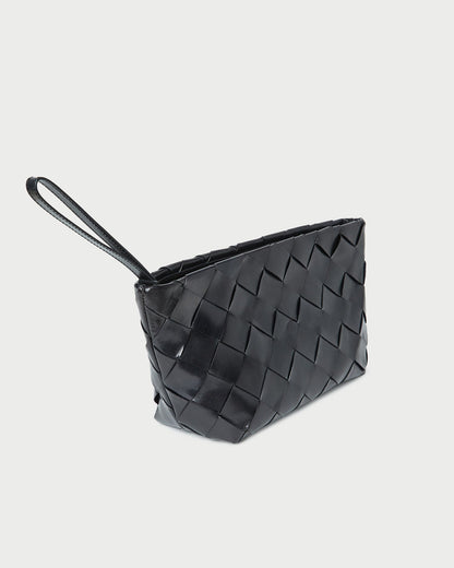 Loeffler Randall Exclusive - Melina Black Woven Leather Clutch