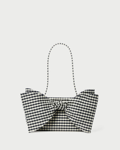 Loeffler Randall Discount - Valerie Black/White Gingham Bow Bag