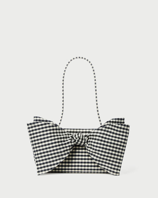 Loeffler Randall Discount - Valerie Black/White Gingham Bow Bag