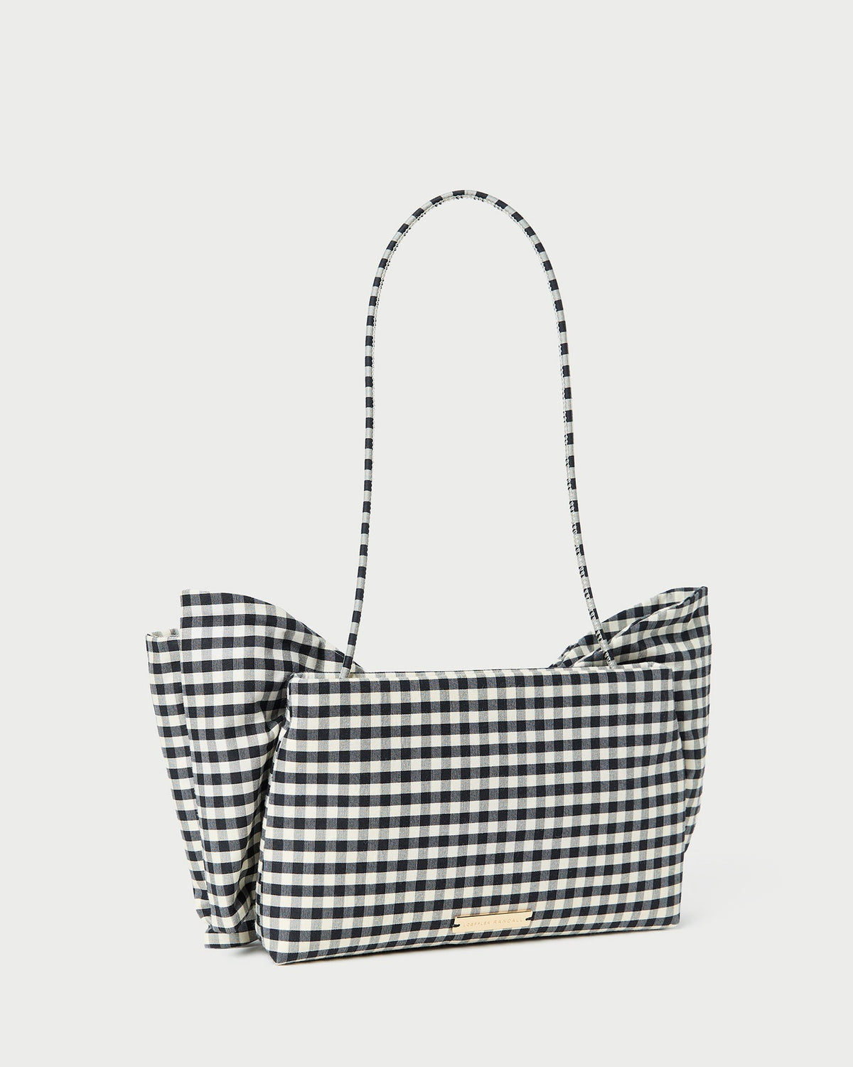 Loeffler Randall Discount - Valerie Black/White Gingham Bow Bag