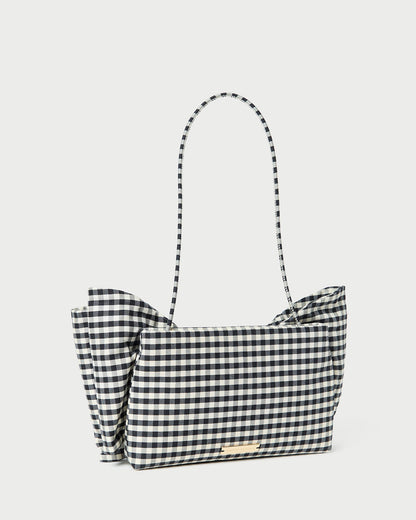 Loeffler Randall Discount - Valerie Black/White Gingham Bow Bag