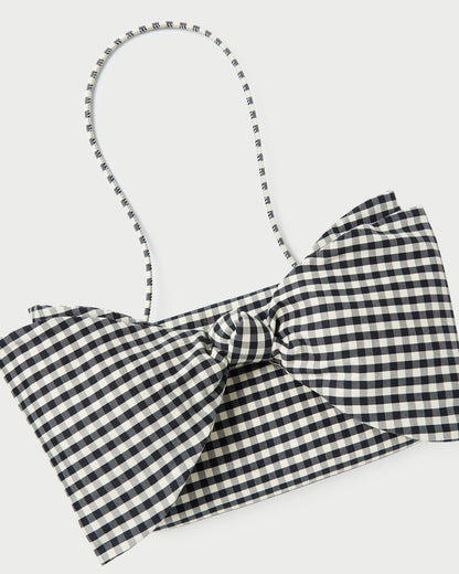 Loeffler Randall Discount - Valerie Black/White Gingham Bow Bag
