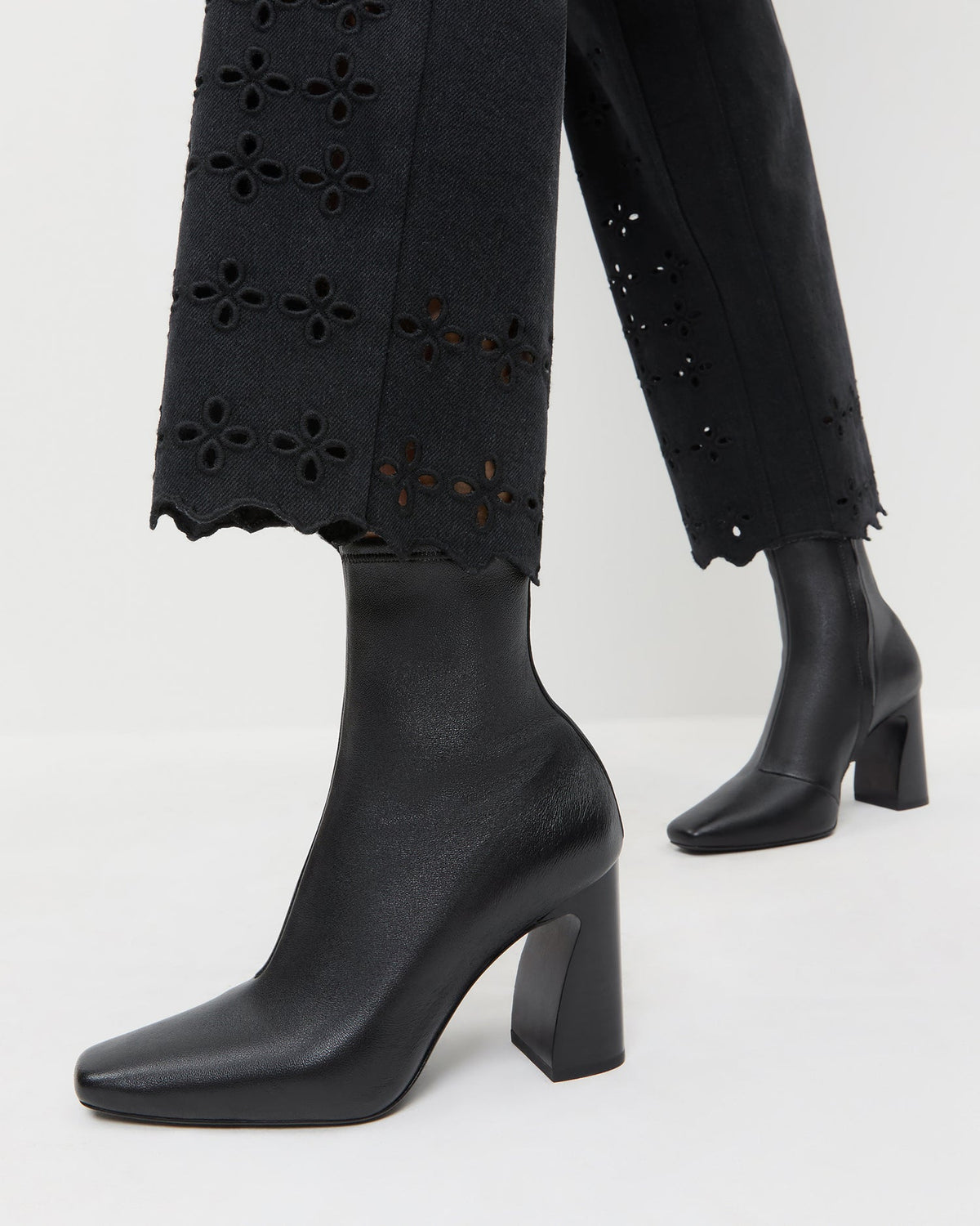 Loeffler Randall Premium - Chloe Black Leather Ankle Boot