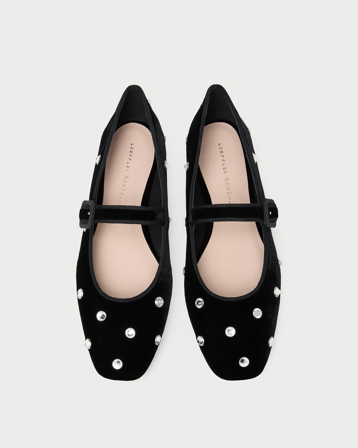 Loeffler Randall Hot Sale - Ginger Black/Crystal Velvet Mary Jane