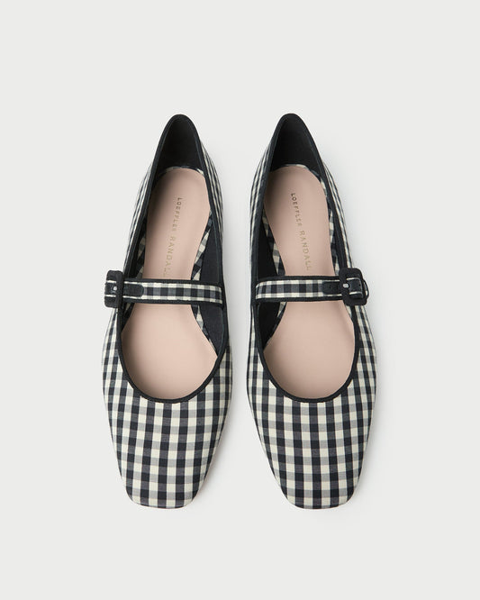 Loeffler Randall Featured - Ginger Black/White Gingham Mary Jane