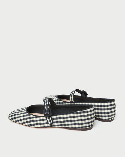 Loeffler Randall Featured - Ginger Black/White Gingham Mary Jane