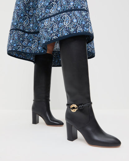 Loeffler Randall Premium - Goldy Black/Gold Leather Tall Boot