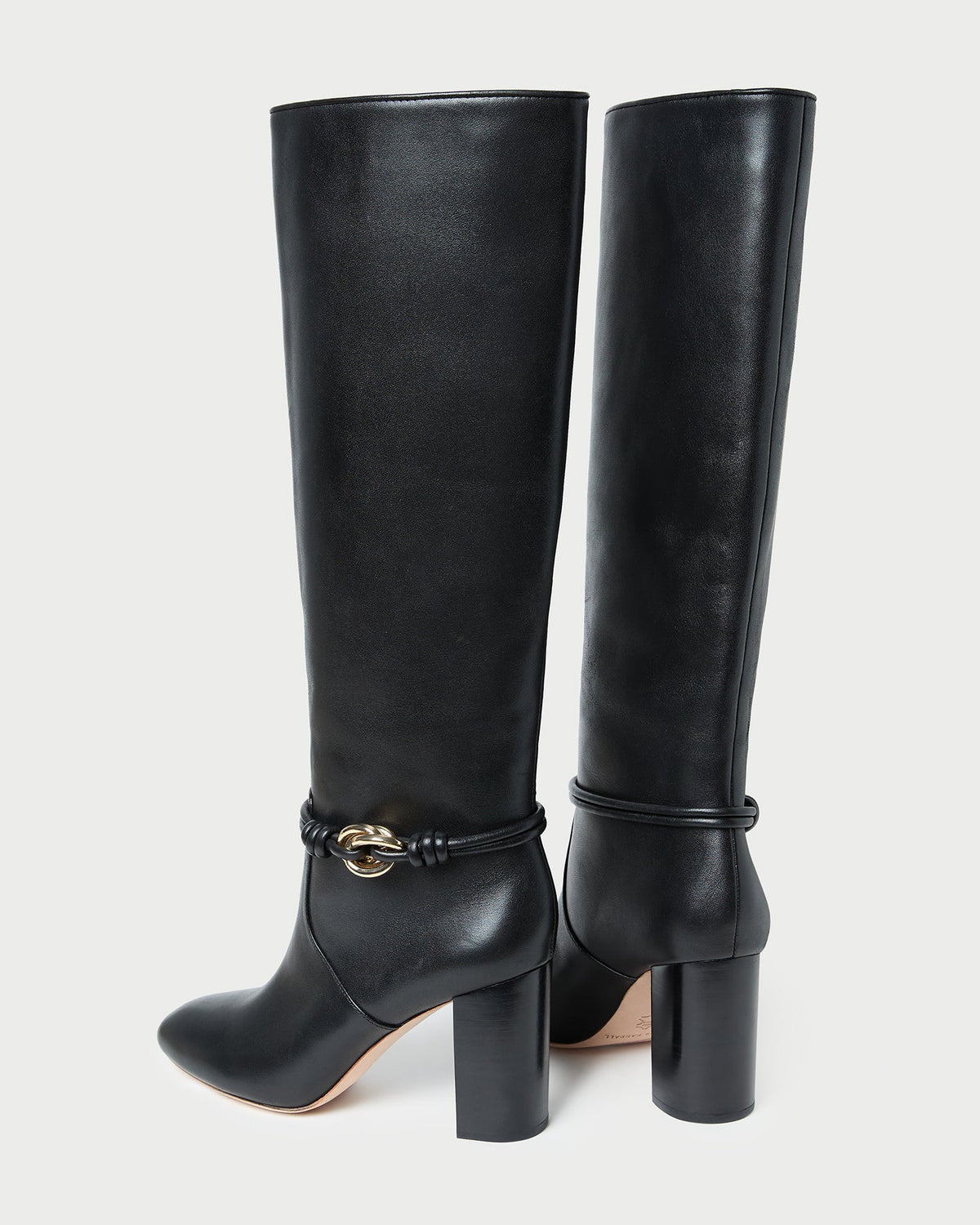 Loeffler Randall Premium - Goldy Black/Gold Leather Tall Boot