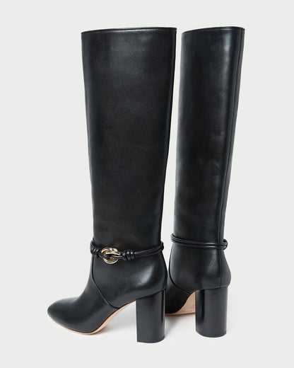 Loeffler Randall Premium - Goldy Black/Gold Leather Tall Boot