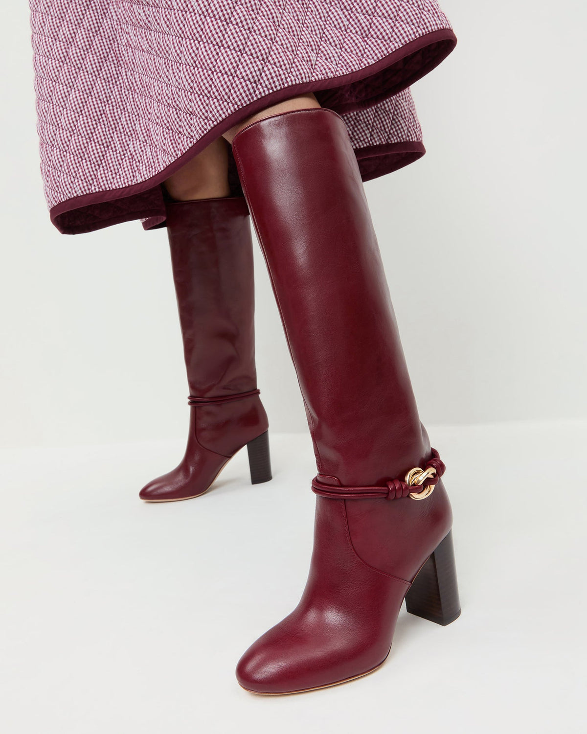 Loeffler Randall Featured - Goldy Wine/Gold Leather Tall Boot