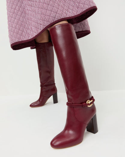 Loeffler Randall Featured - Goldy Wine/Gold Leather Tall Boot