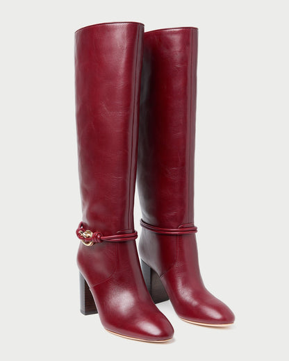 Loeffler Randall Featured - Goldy Wine/Gold Leather Tall Boot