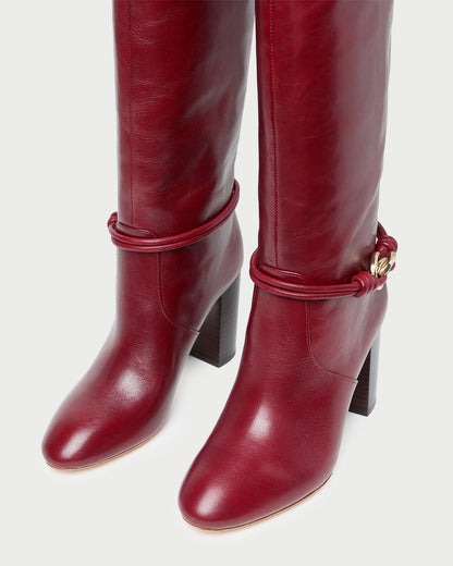 Loeffler Randall Featured - Goldy Wine/Gold Leather Tall Boot