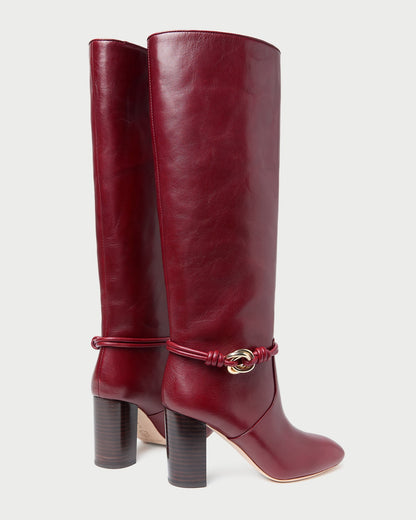 Loeffler Randall Featured - Goldy Wine/Gold Leather Tall Boot