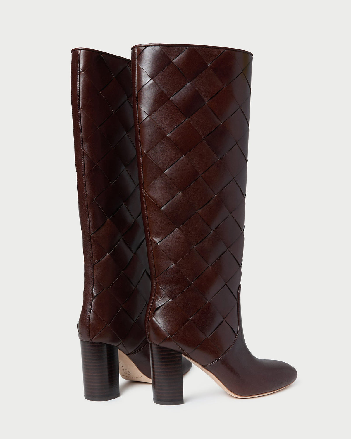 Loeffler Randall Top Pick - Goldy Espresso Woven Leather Tall Boot