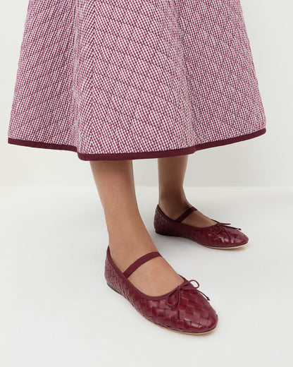 Loeffler Randall Trusted - Leonie Wine Woven Ballet Flat