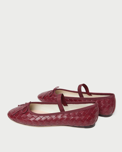 Loeffler Randall Trusted - Leonie Wine Woven Ballet Flat