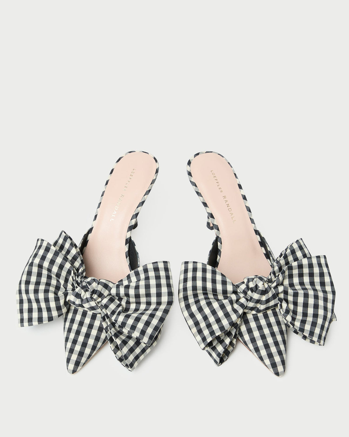 Loeffler Randall Trusted - Margot Black/White Gingham Bow Mule
