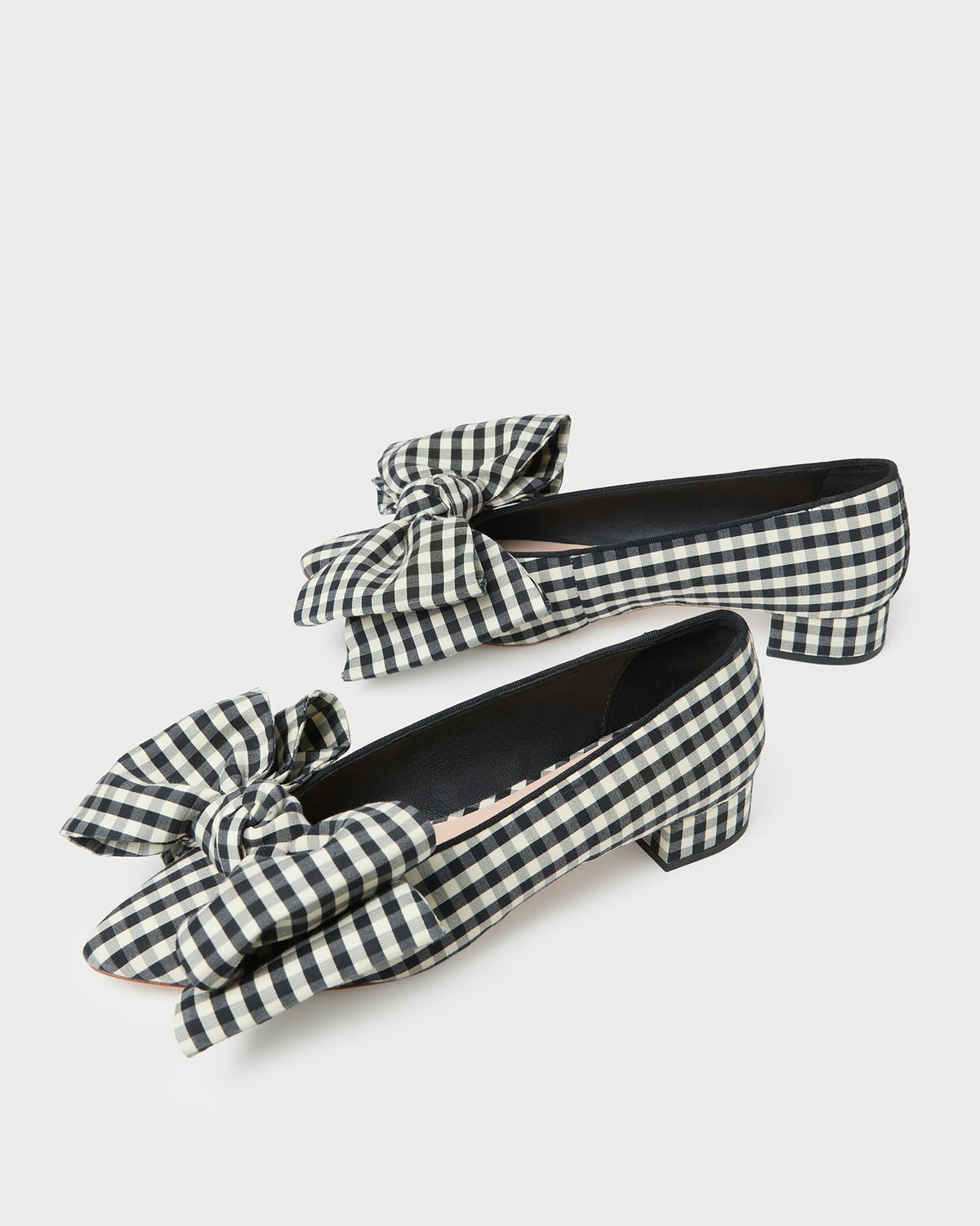 Loeffler Randall New - Noa Black/White Gingham Bow Flat