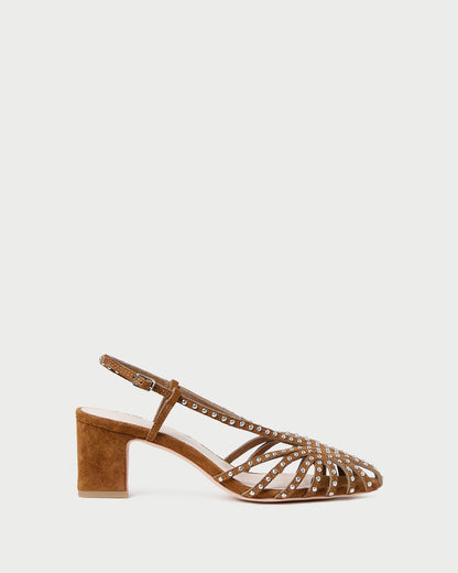Loeffler Randall Smart Buy - Priscilla Cacao/Silver Suede Heeled Sandal