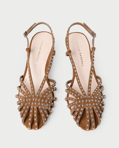 Loeffler Randall Smart Buy - Priscilla Cacao/Silver Suede Heeled Sandal