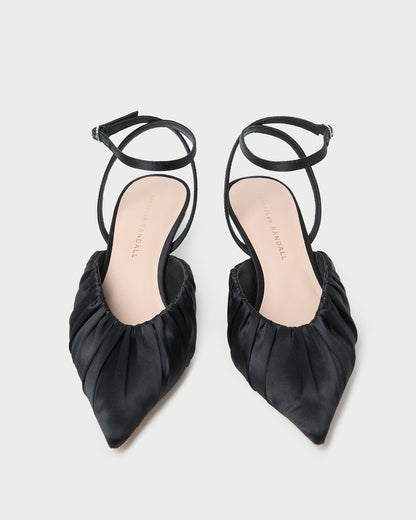Loeffler Randall Hot Sale - Rio Black Satin Kitten Heel
