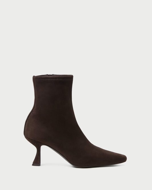 Loeffler Randall Deals - Thandy Brown Suede Curved Heel Bootie