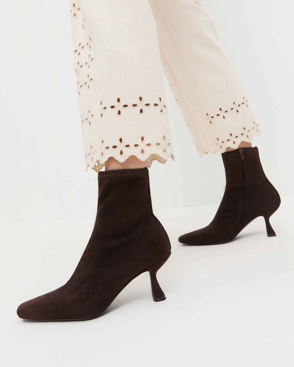 Loeffler Randall Deals - Thandy Brown Suede Curved Heel Bootie