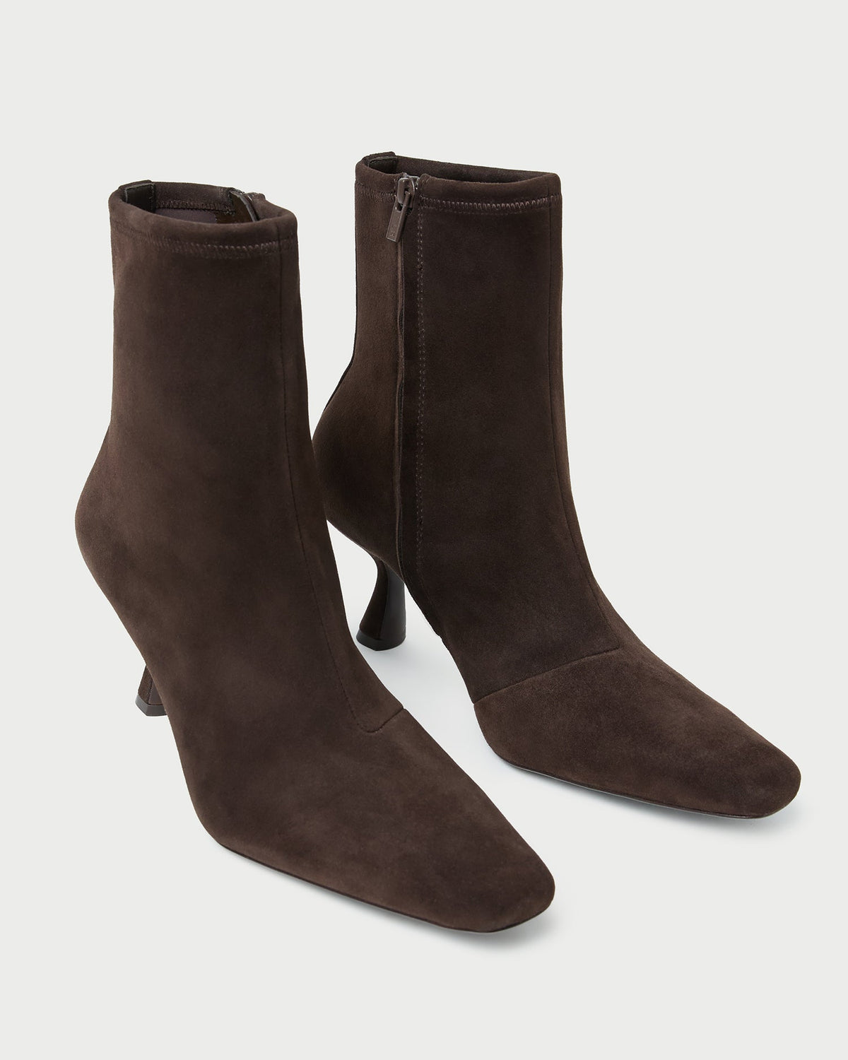 Loeffler Randall Deals - Thandy Brown Suede Curved Heel Bootie