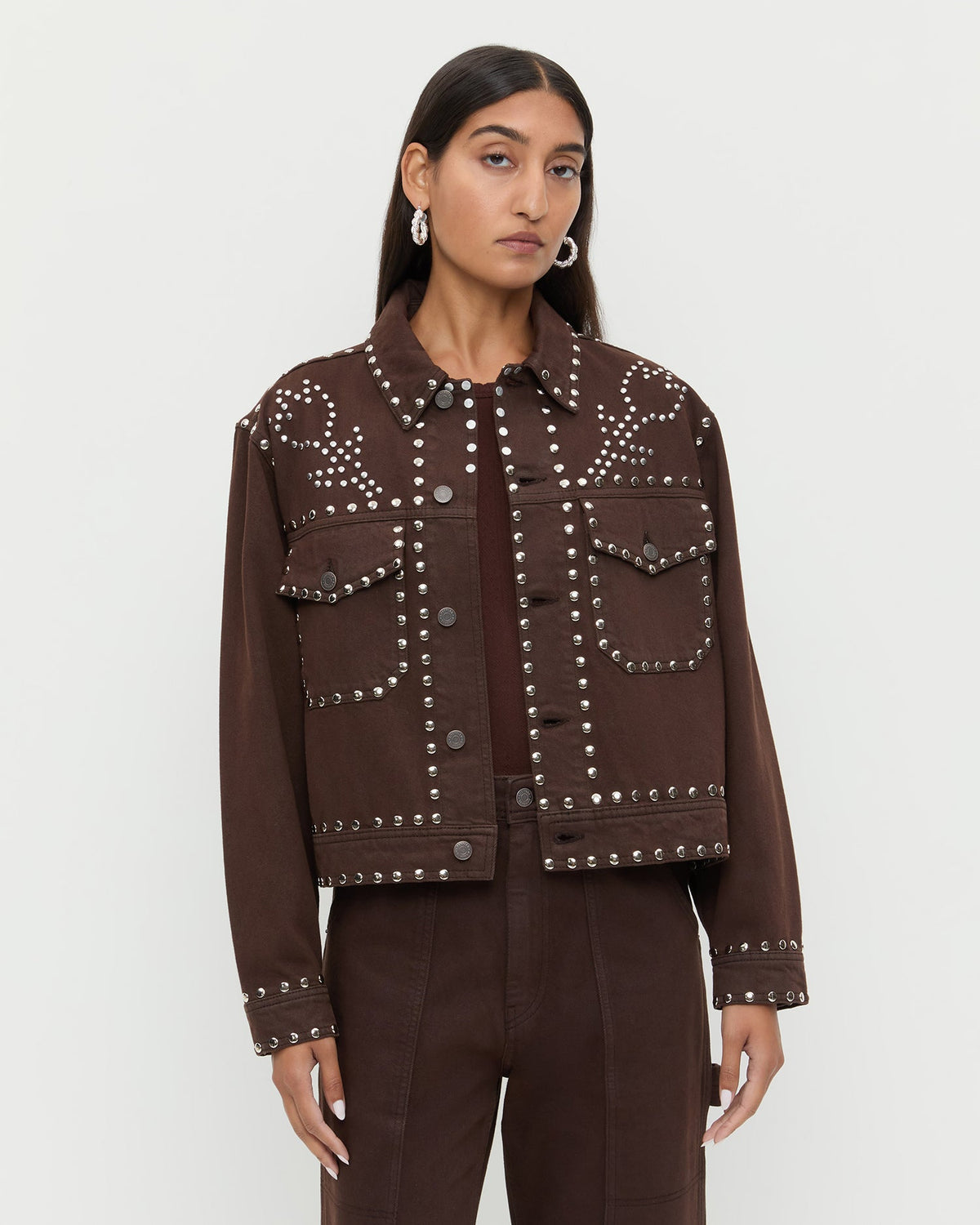 Loeffler Randall Essential - Elijah Studded Denim Jacket