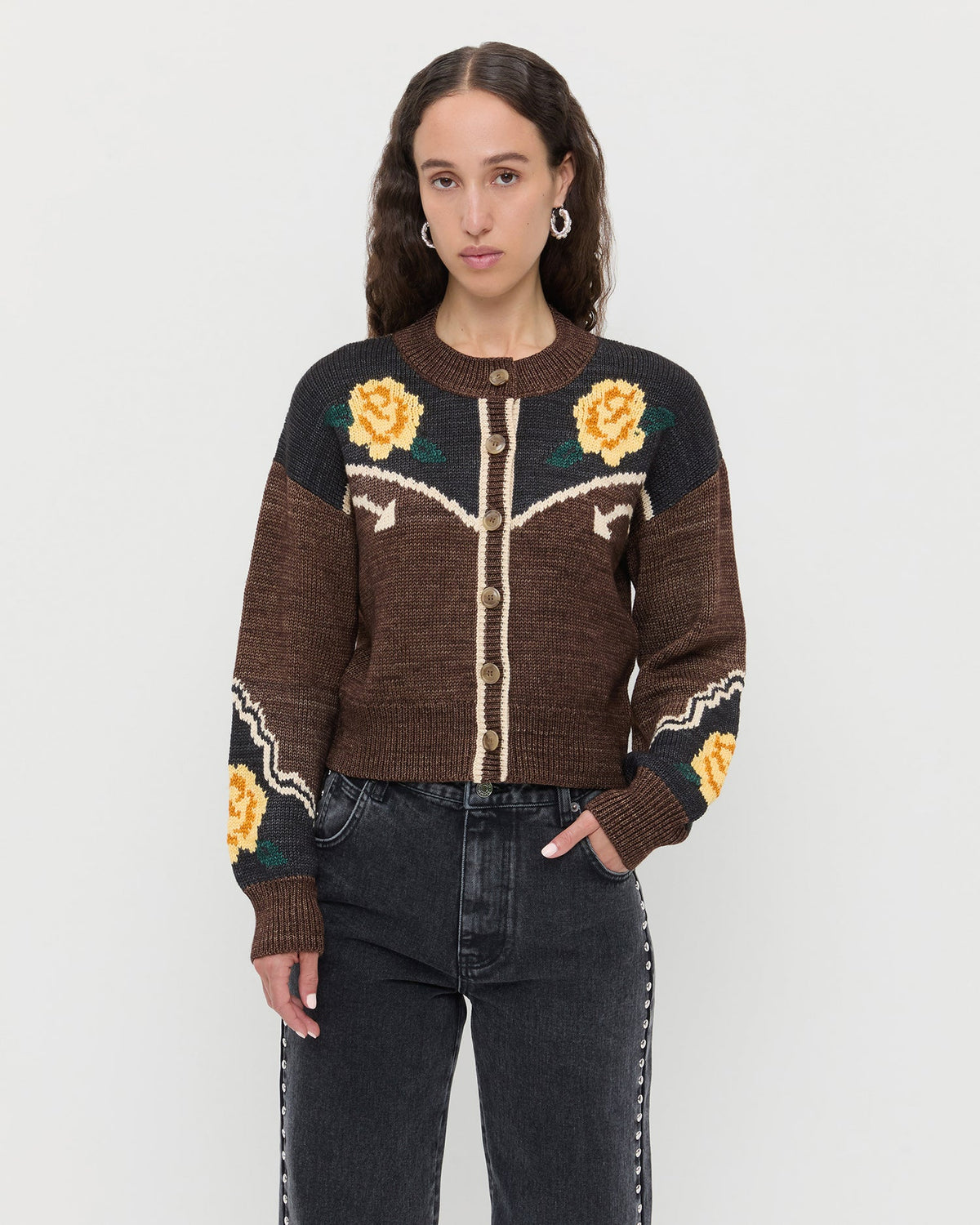 Loeffler Randall Classic - Linda Intarsia Cardigan