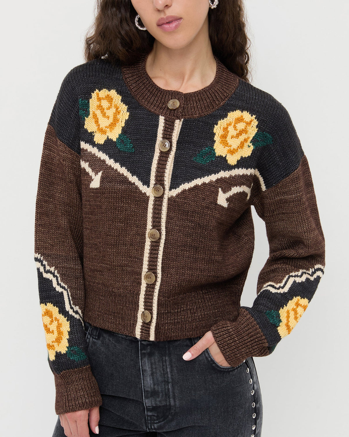 Loeffler Randall Classic - Linda Intarsia Cardigan