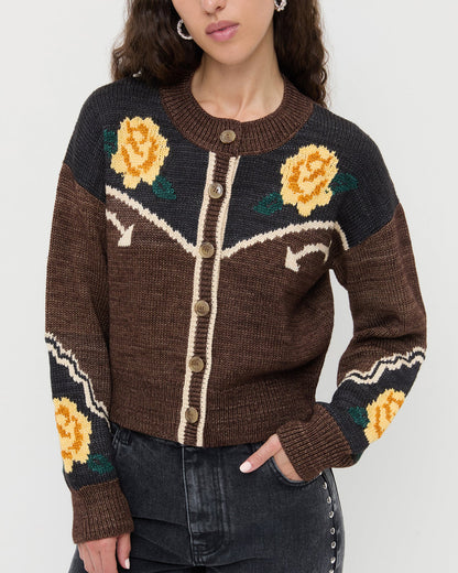 Loeffler Randall Classic - Linda Intarsia Cardigan