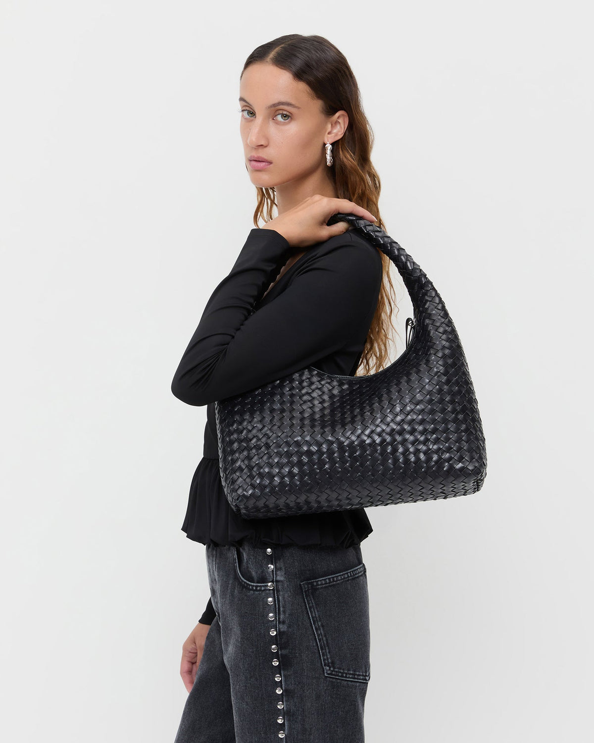 Loeffler Randall Recommended - Willow Black Woven Hobo Bag